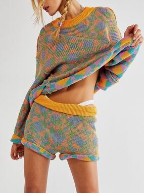 FREE PEOPLE BEACH MALIBU BEACH SHORTS, POPPY FIELD, SIZE XS